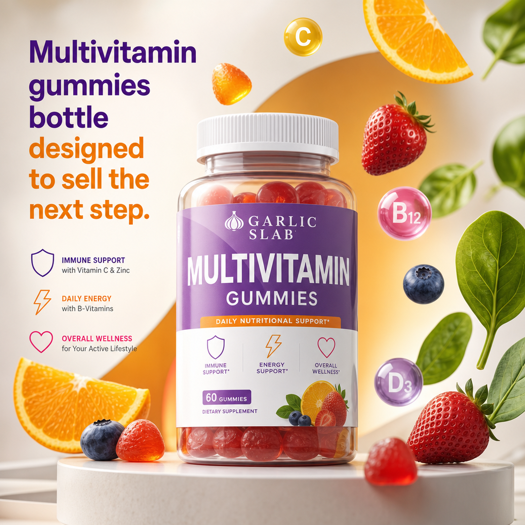 Garlic Slab Multivitamin gummies bottle