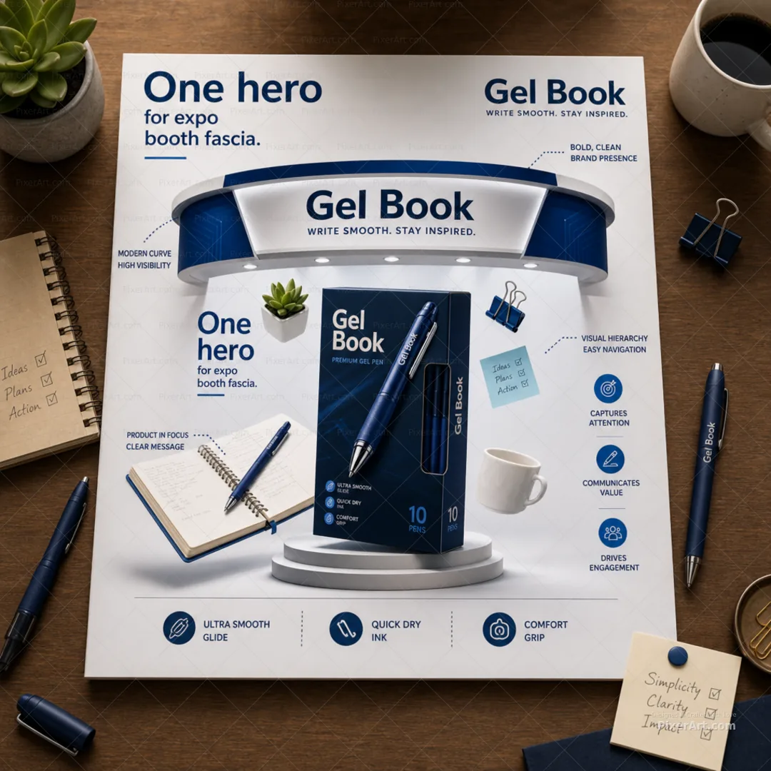 Gel Book Expo booth fascia