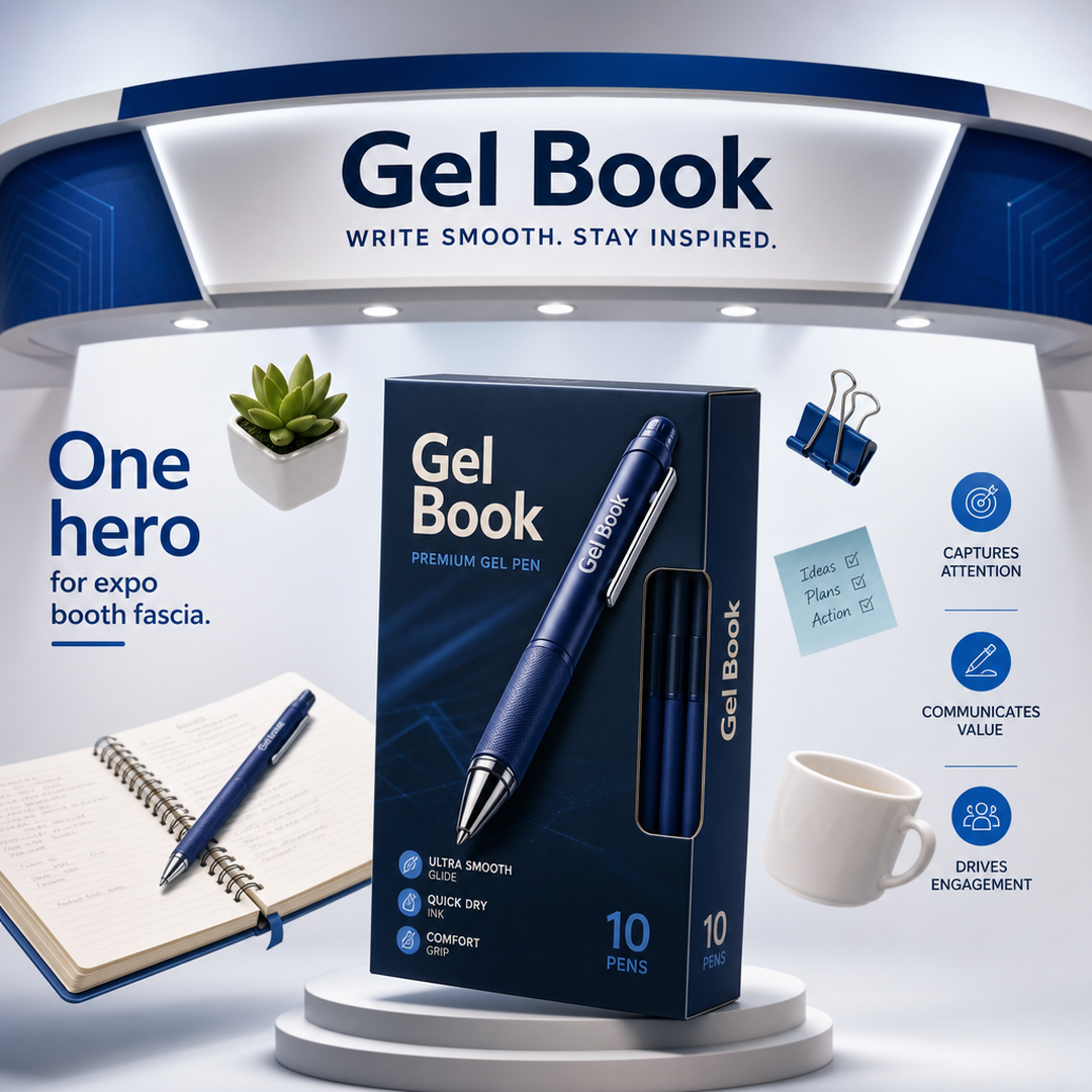Gel Book Expo booth fascia