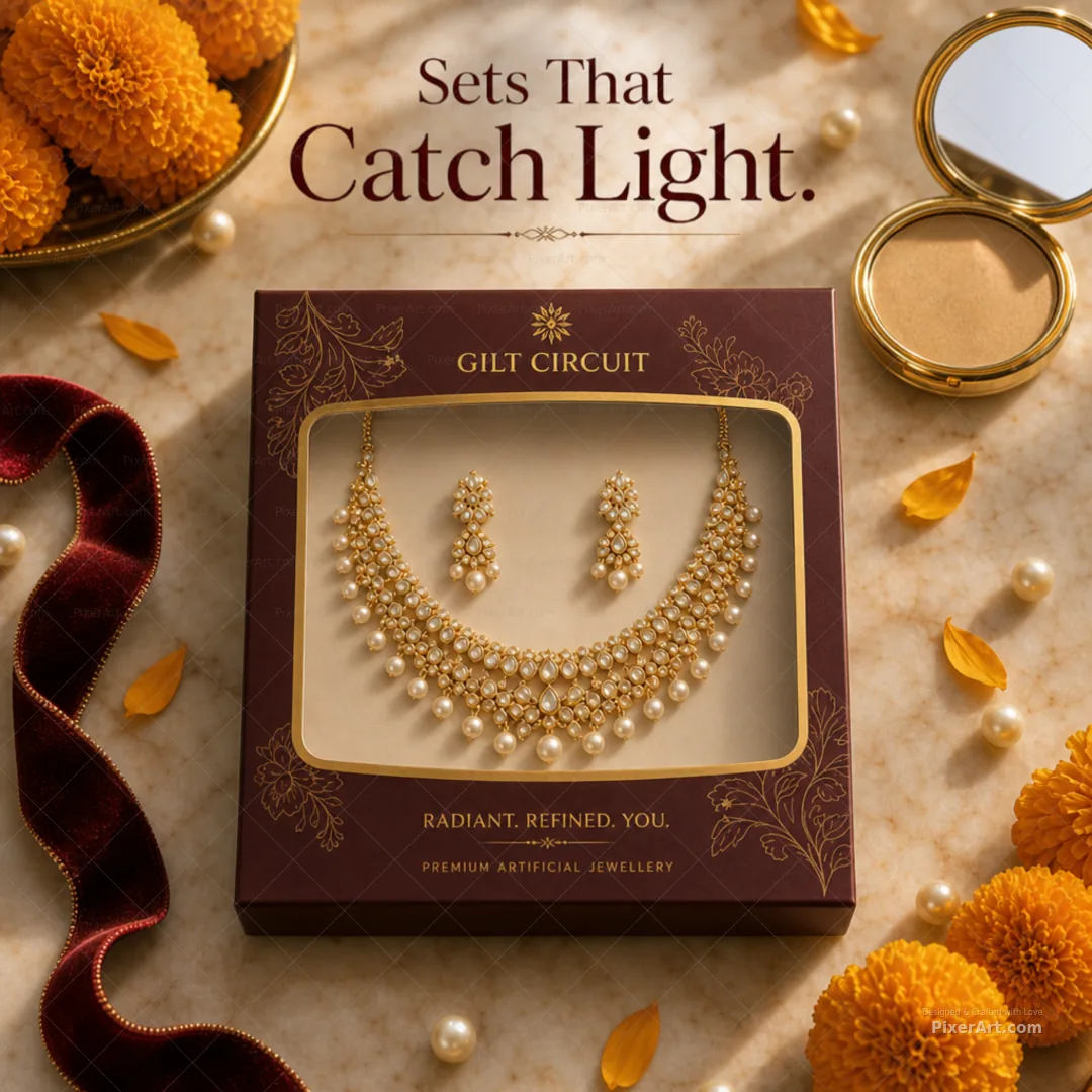 Gilt Circuit Necklace Set Carton