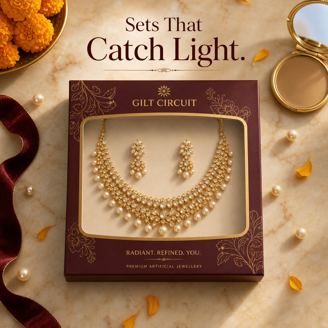 Gilt Circuit Necklace Set Carton