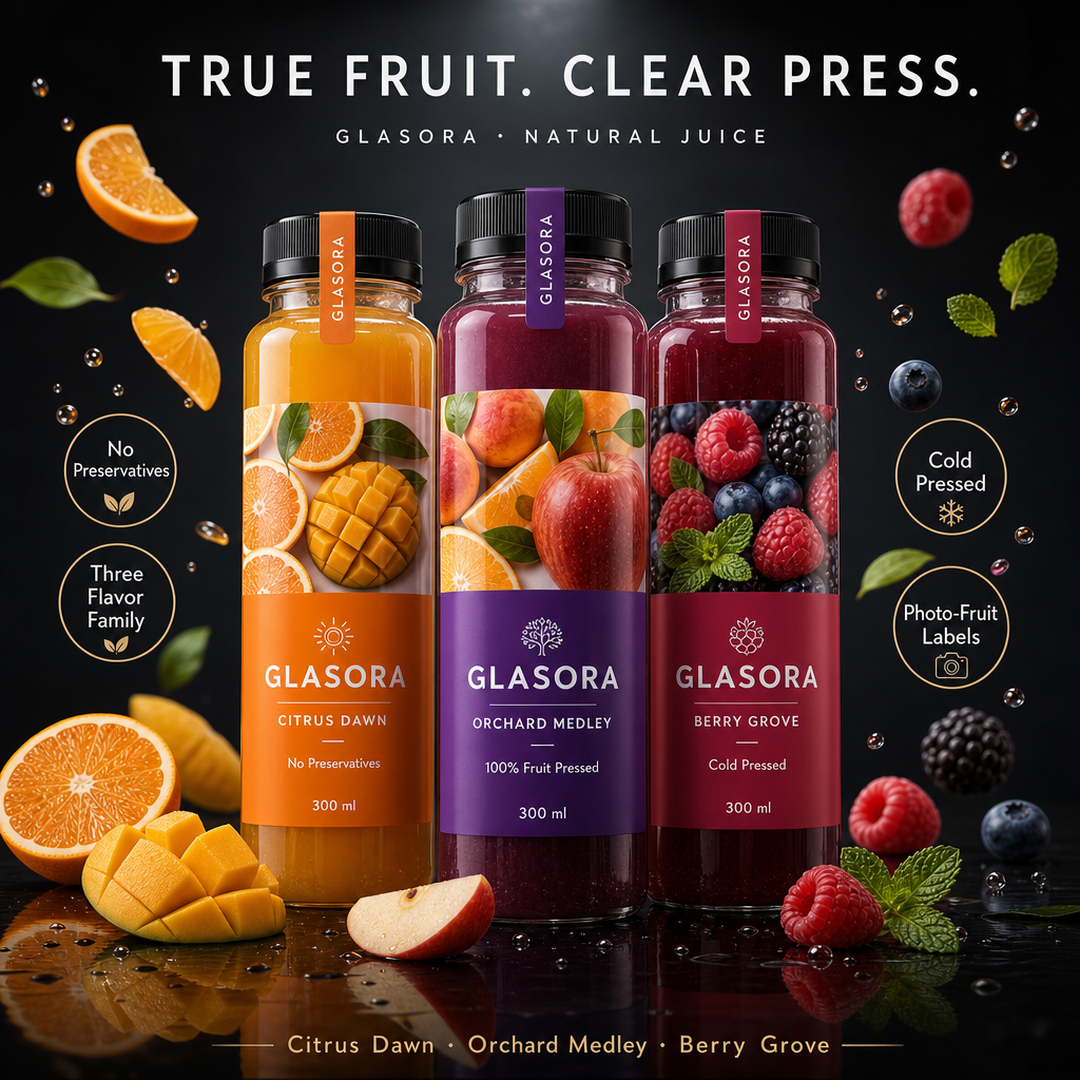 Glasora Photo Label Juice Trio
