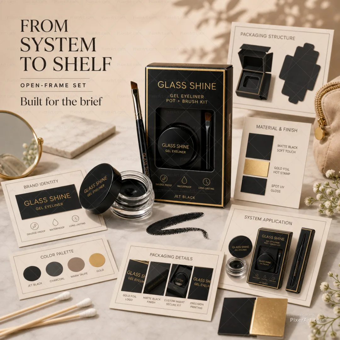 Glass Shine Gel eyeliner pot + brush kit