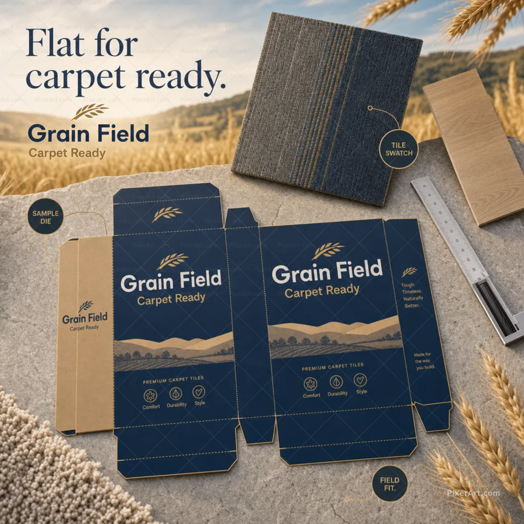 Grain Field Carpet Tile Sample Carton