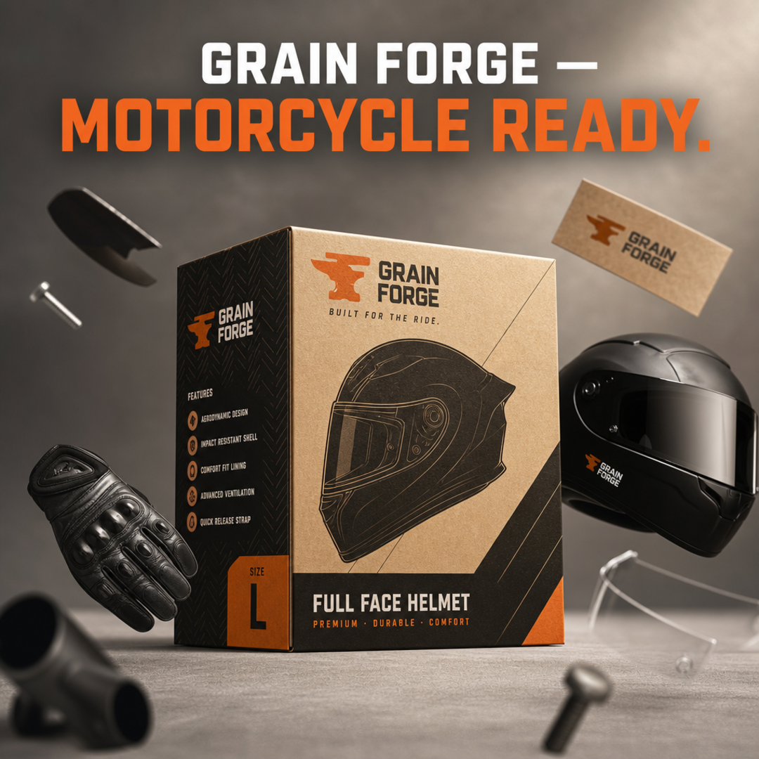 Grain Forge Motorcycle Helmet Retail Carton
