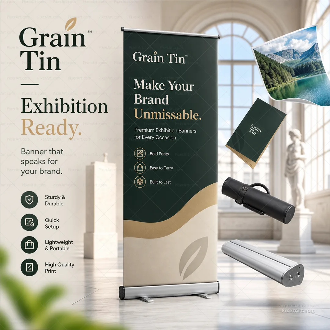 Grain Tin Exhibition Banner Vertical