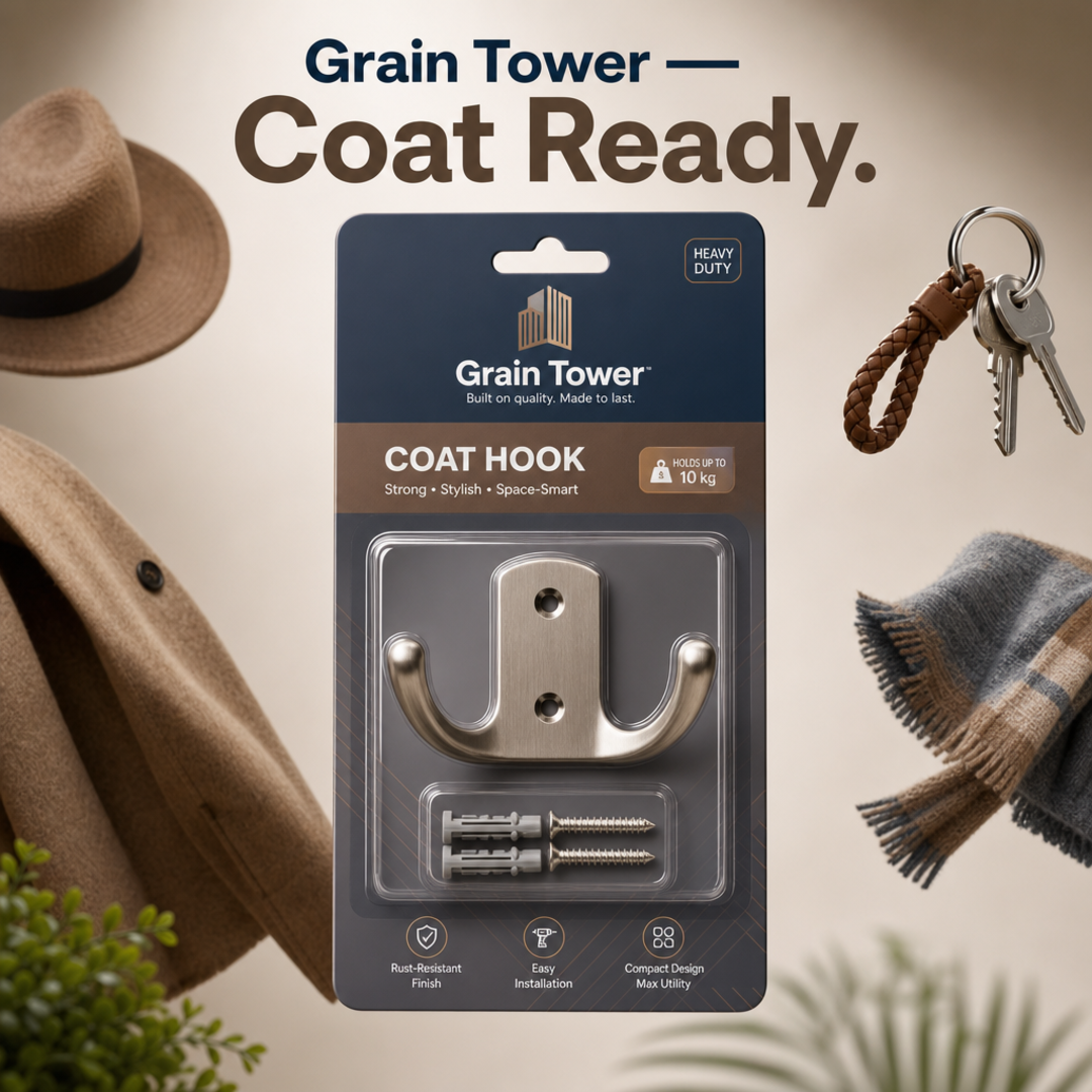 Grain Tower Coat Hook / Wall Hook Blister Card