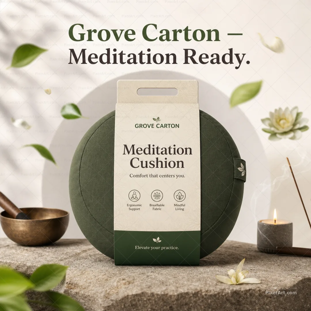 Grove Carton Meditation Cushion Retail Sleeve
