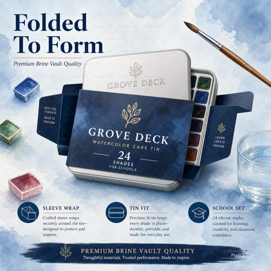 Grove Deck Watercolor Cake Tin For Schools
