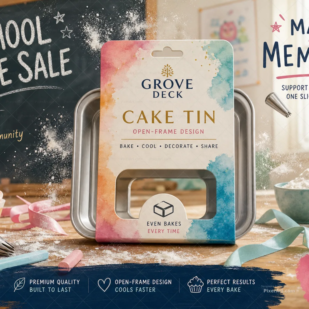 Grove Deck Watercolor Cake Tin For Schools