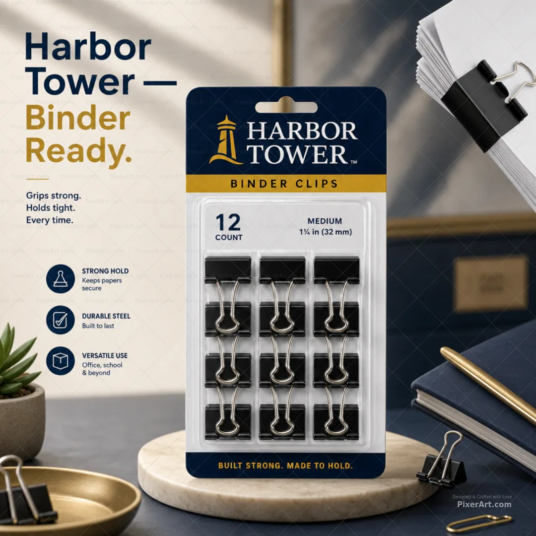 Harbor Tower Binder Clip Blister Card