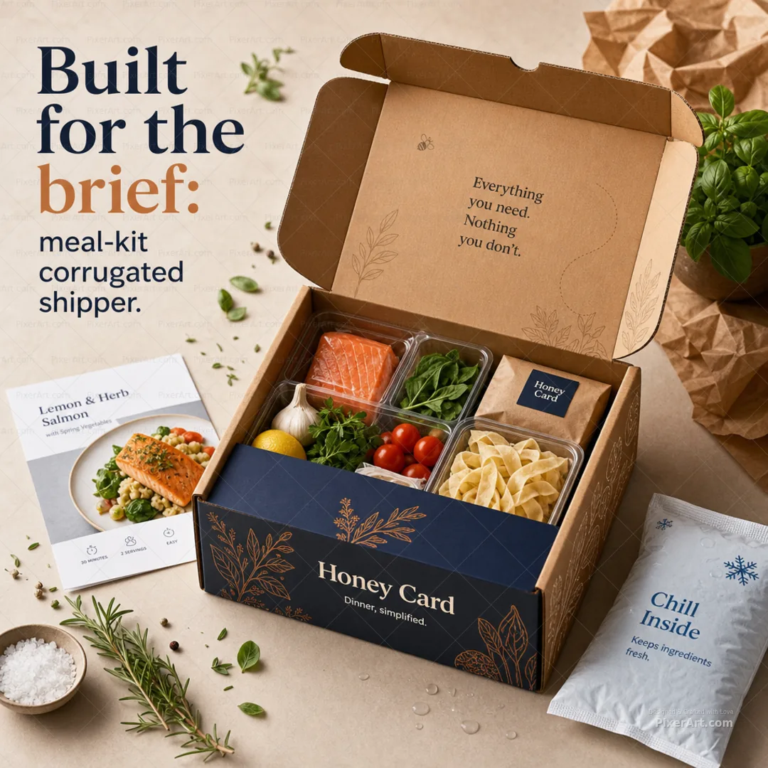 Honey Card Meal-kit corrugated shipper