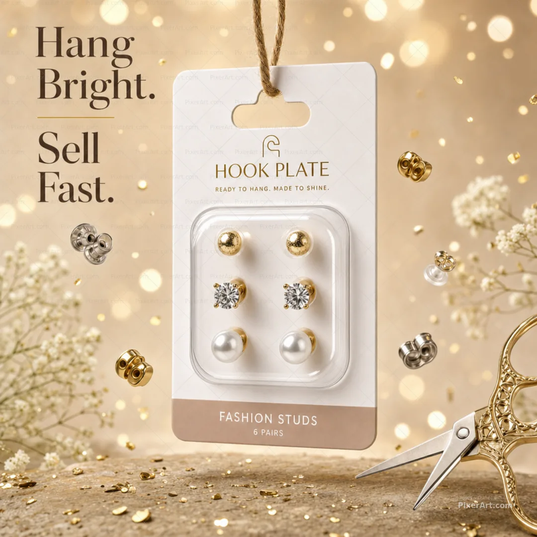 Hook Plate Earring Card Blister