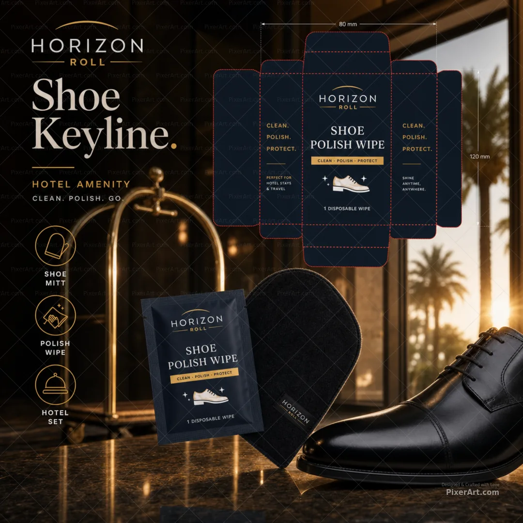 Horizon Roll Hotel Shoe Mitt / Polish Wipe Sachet