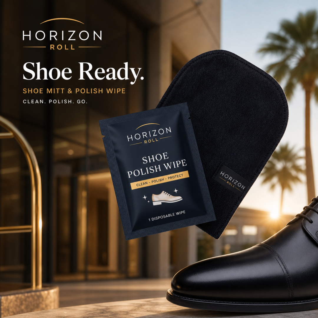 Horizon Roll Hotel Shoe Mitt / Polish Wipe Sachet