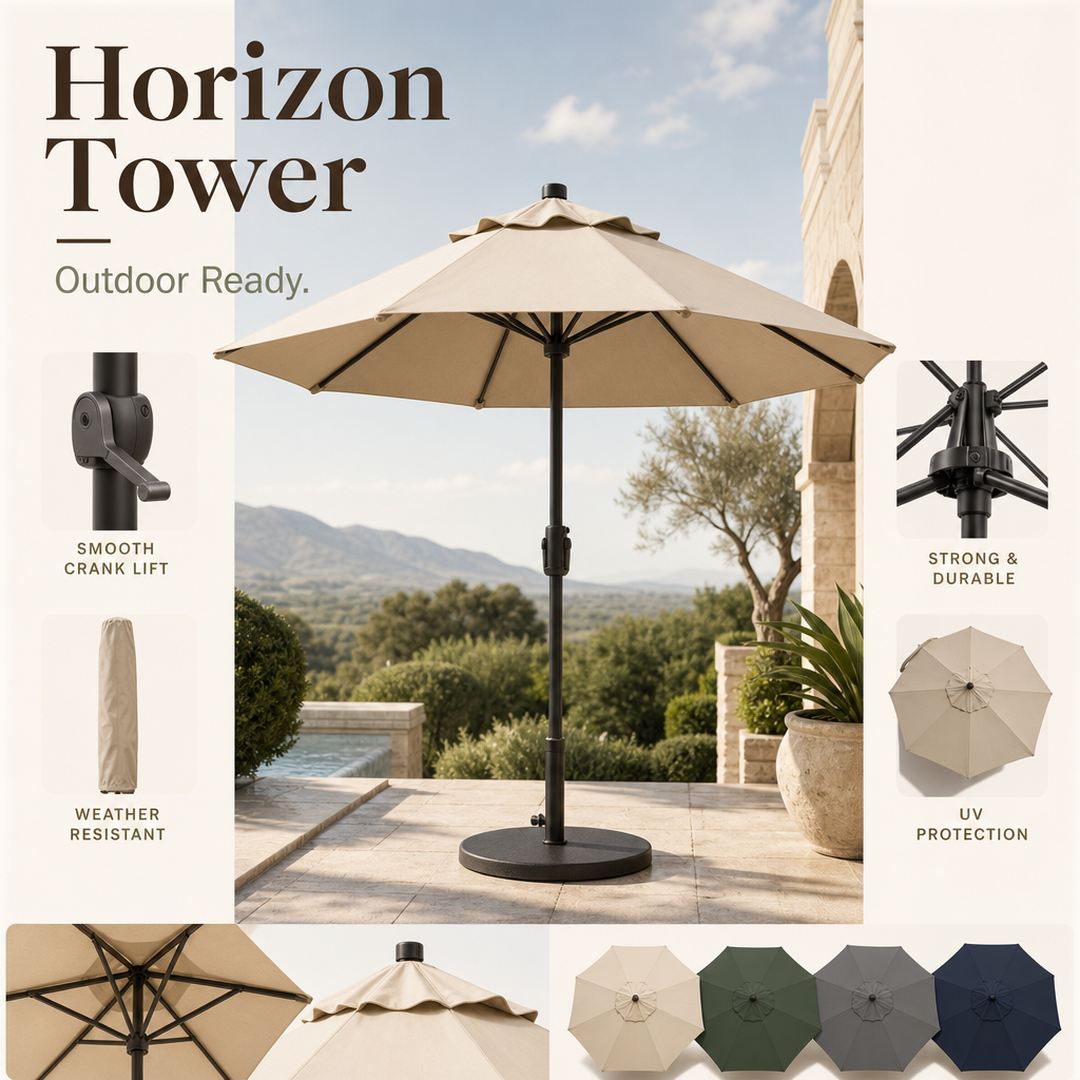 Horizon Tower Outdoor Patio Parasol Market Wrap