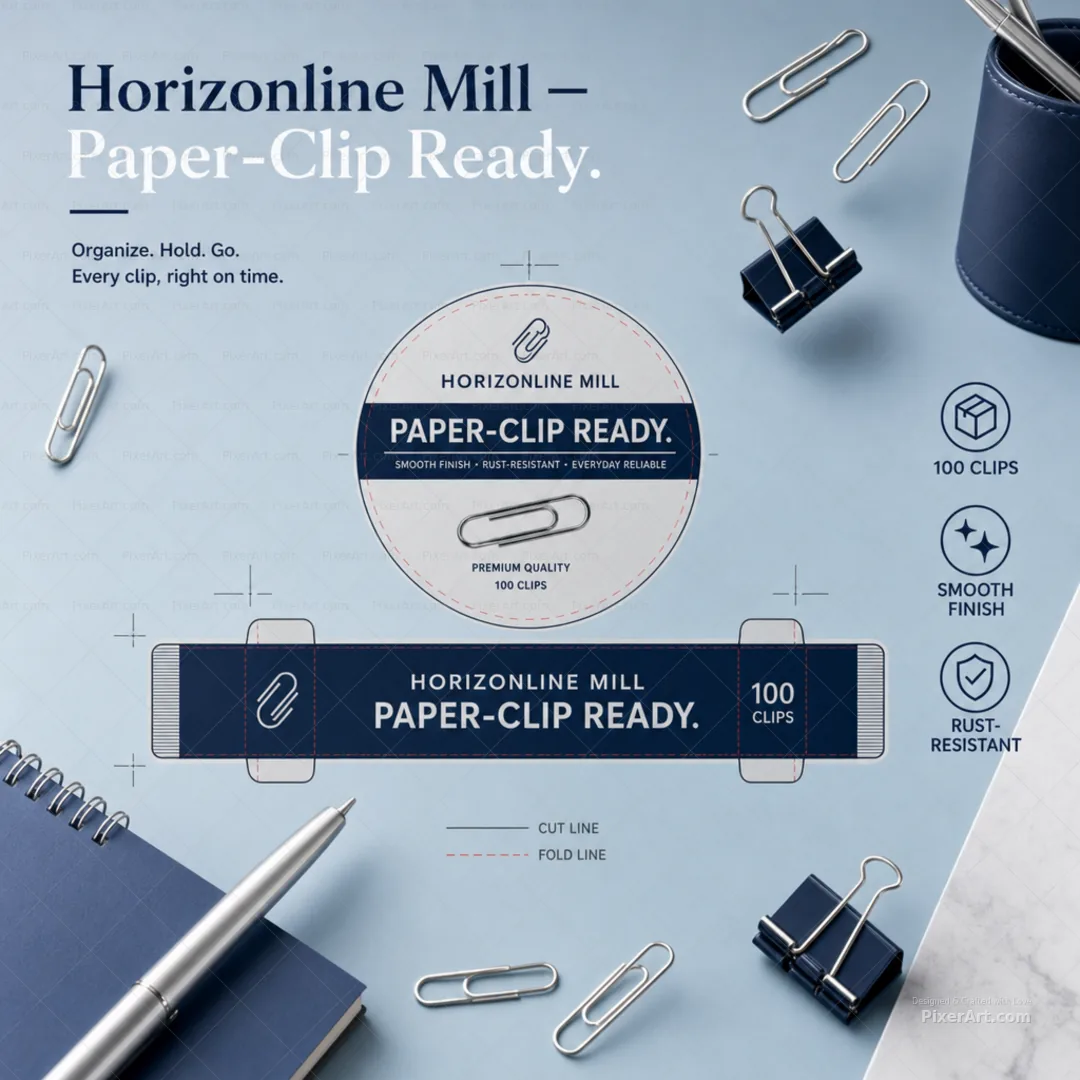 Horizonline Mill Paper-Clip Tin With Lid Print
