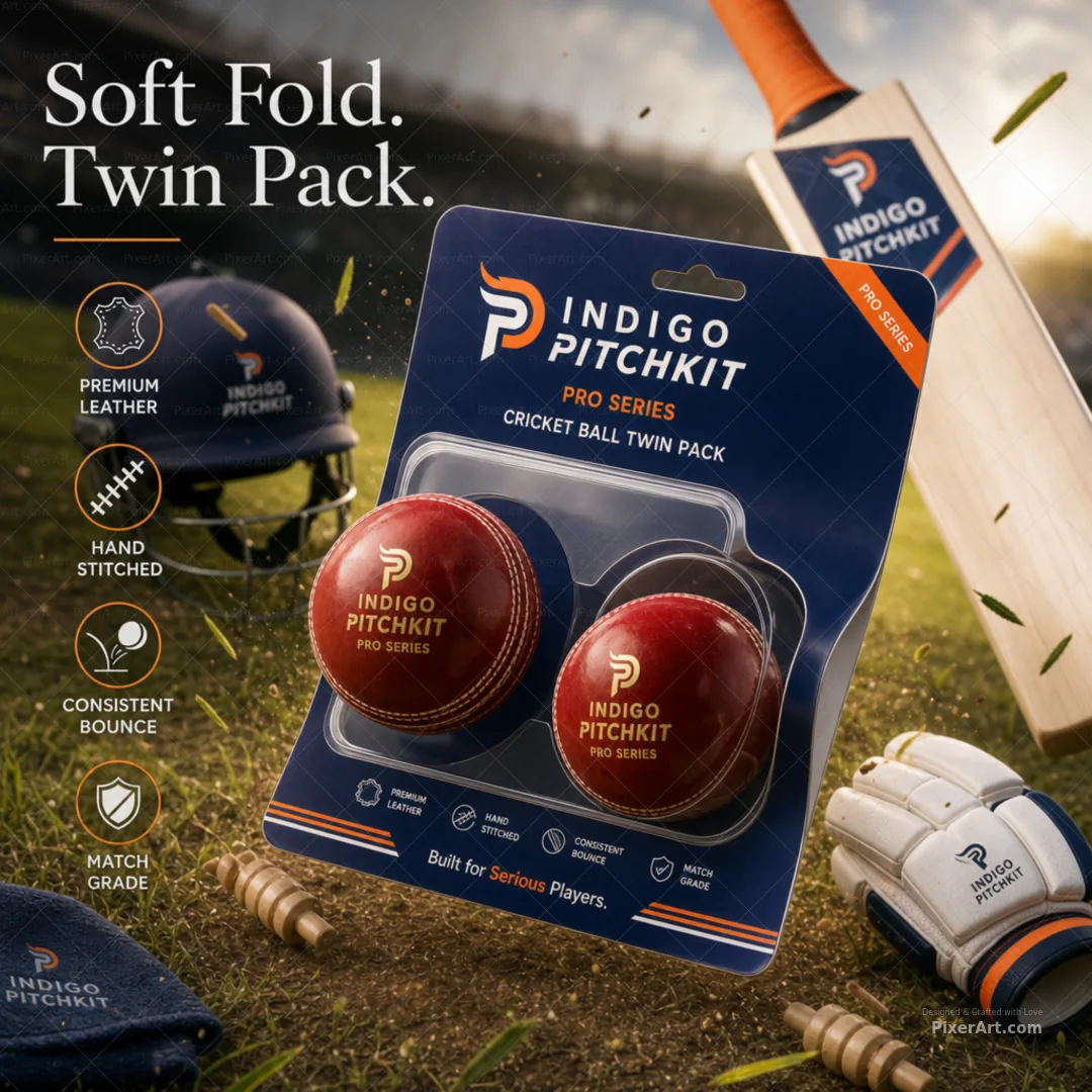 Indigo Pitchkit Cricket Ball Blister Twin Pack