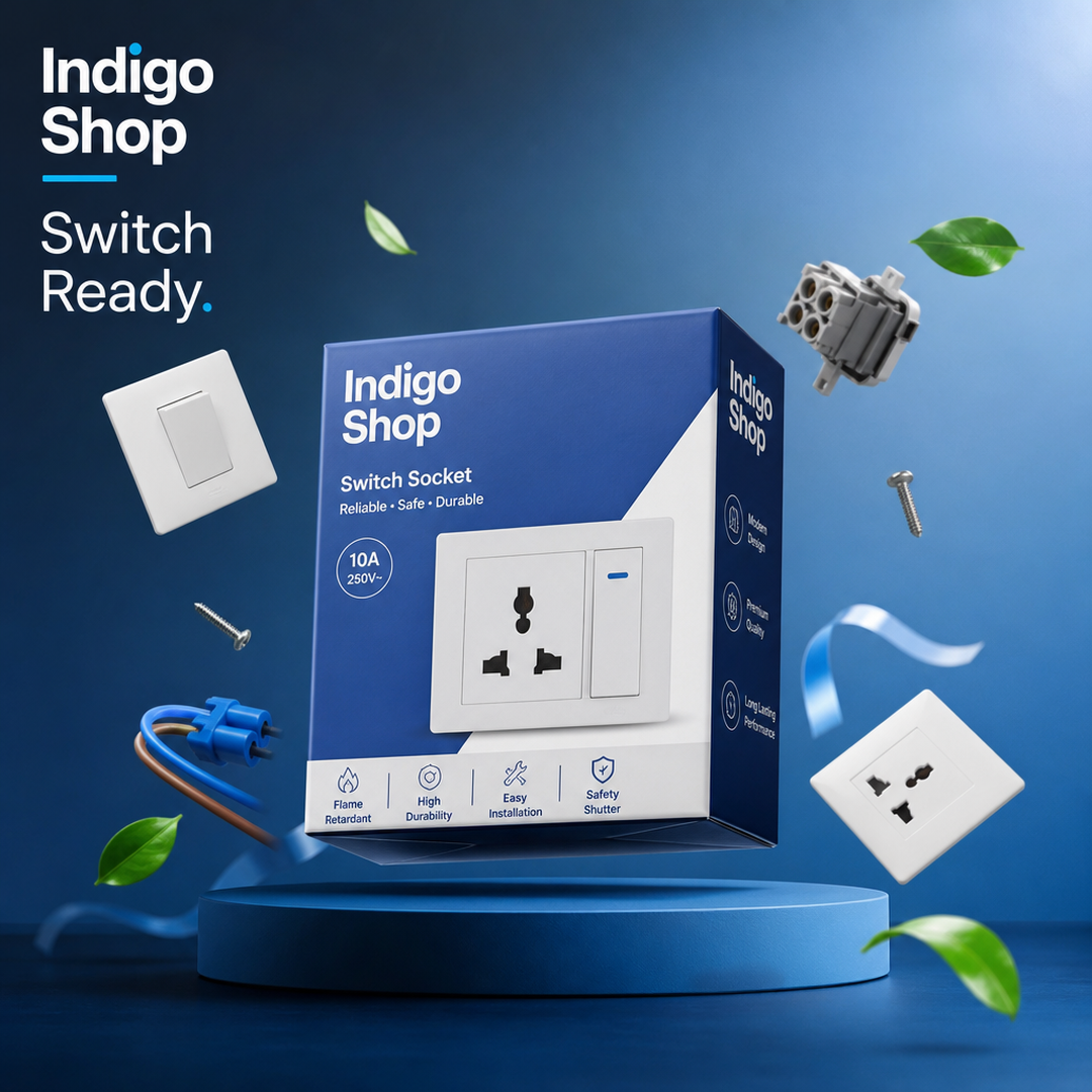Indigo Shop Switch / Socket Retail Carton