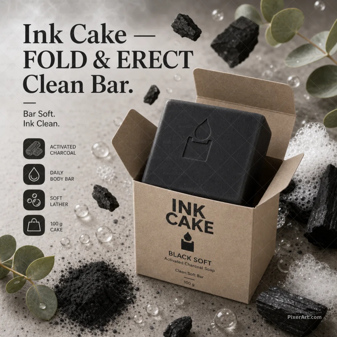 Ink Cake Black Soft Charcoal Soap