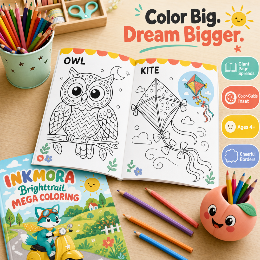 Inkmora Brighttrail Mega Coloring Folio