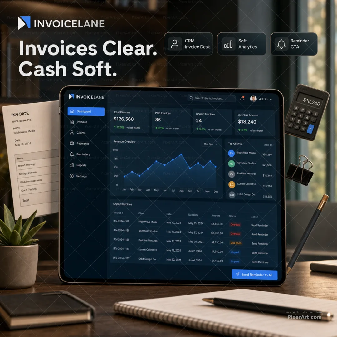 InvoiceLane CRM Dashboard