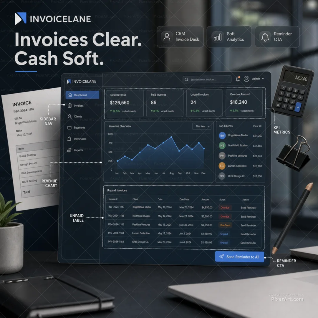 InvoiceLane CRM Dashboard