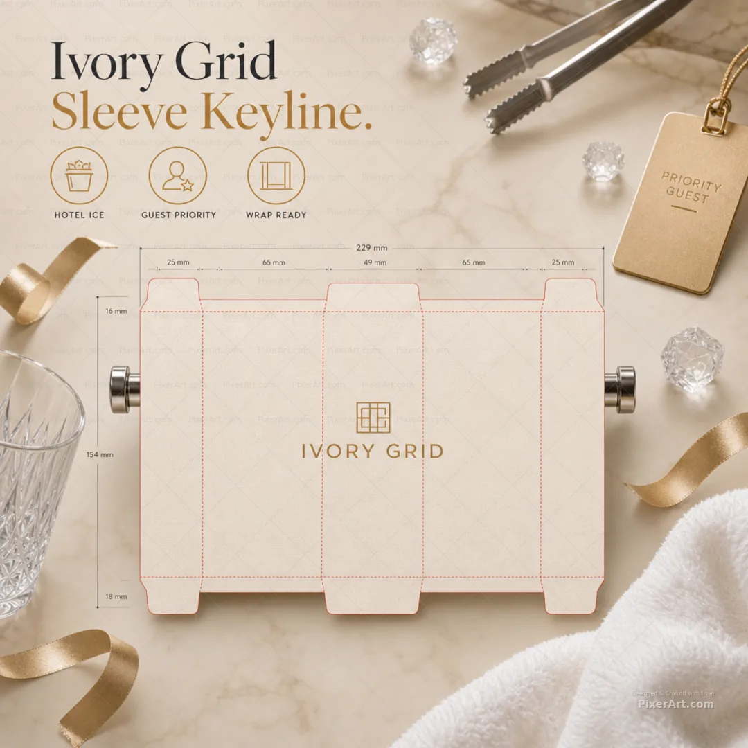 Ivory Grid Hotel Ice Bucket Wrap Sleeve