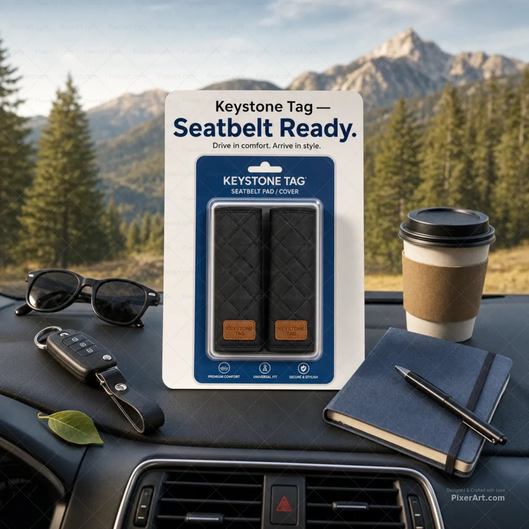 Keystone Tag Seatbelt Pad / Cover Blister