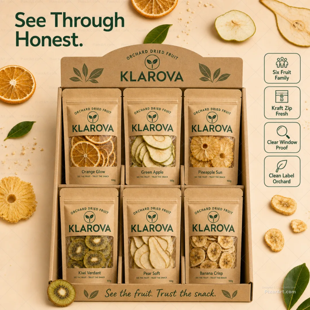 Klarova Kraft Window Dried Fruit Pouches
