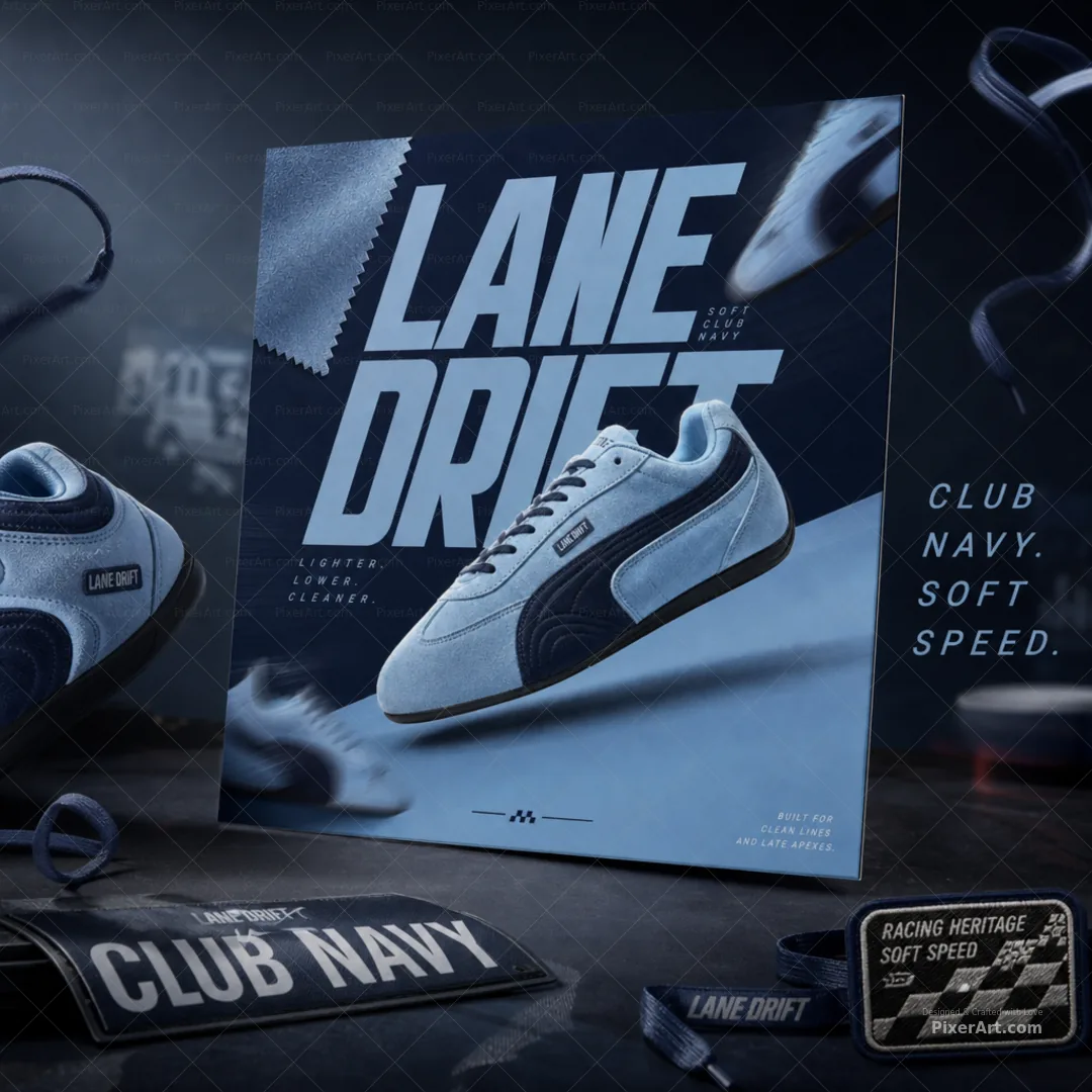 Lane Drift Racing Sneaker Poster