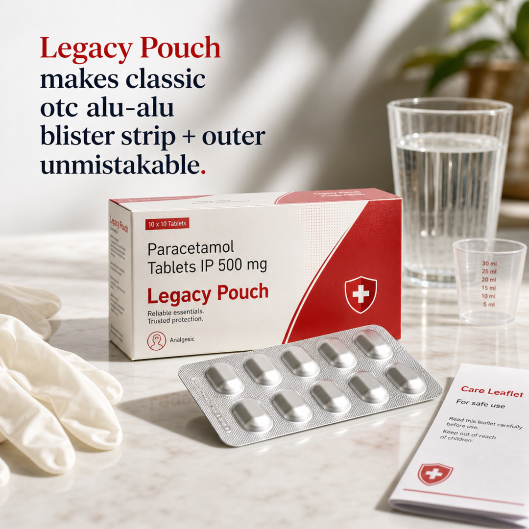 Legacy Pouch Classic OTC alu-alu blister strip + outer