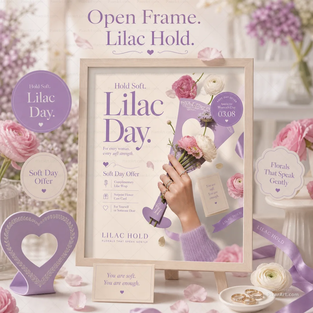 Lilac Hold Women's Day Flyer