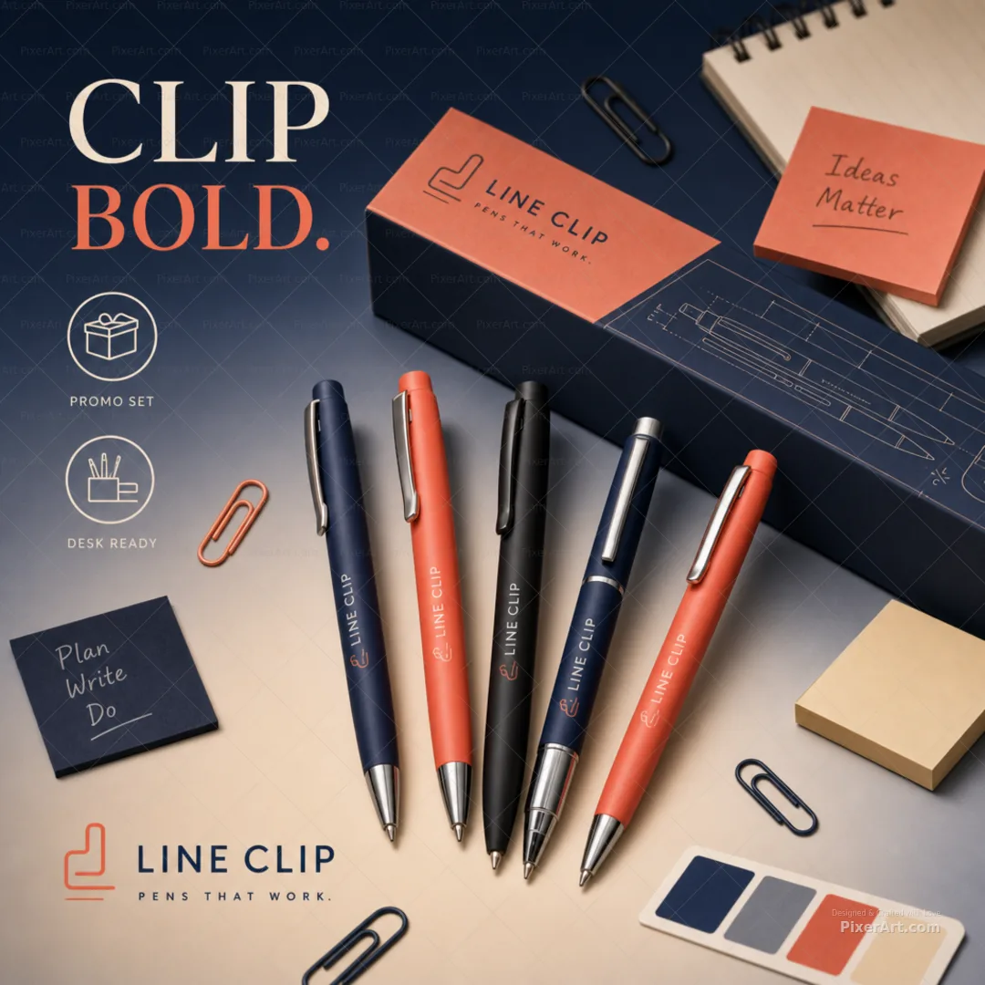 Line Clip Promo Pen Set