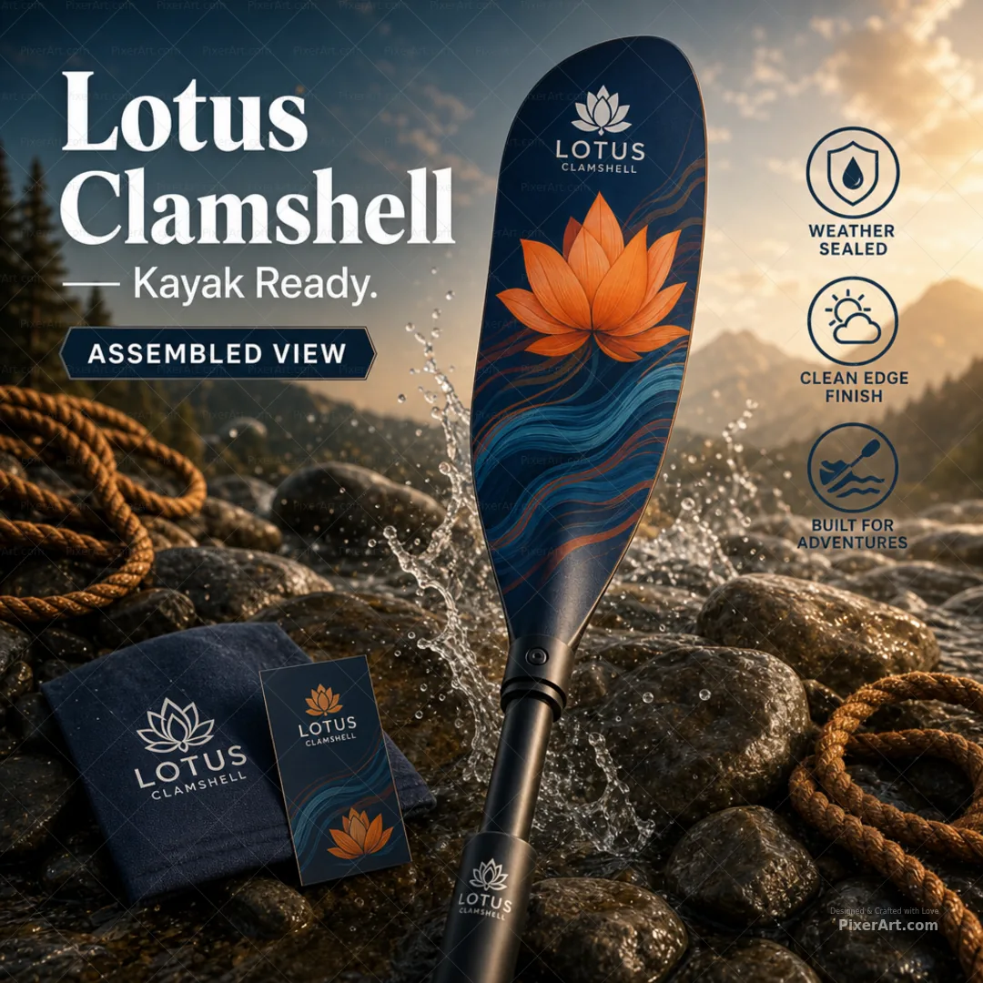 Lotus Clamshell Kayak Paddle Blade Graphic Wrap
