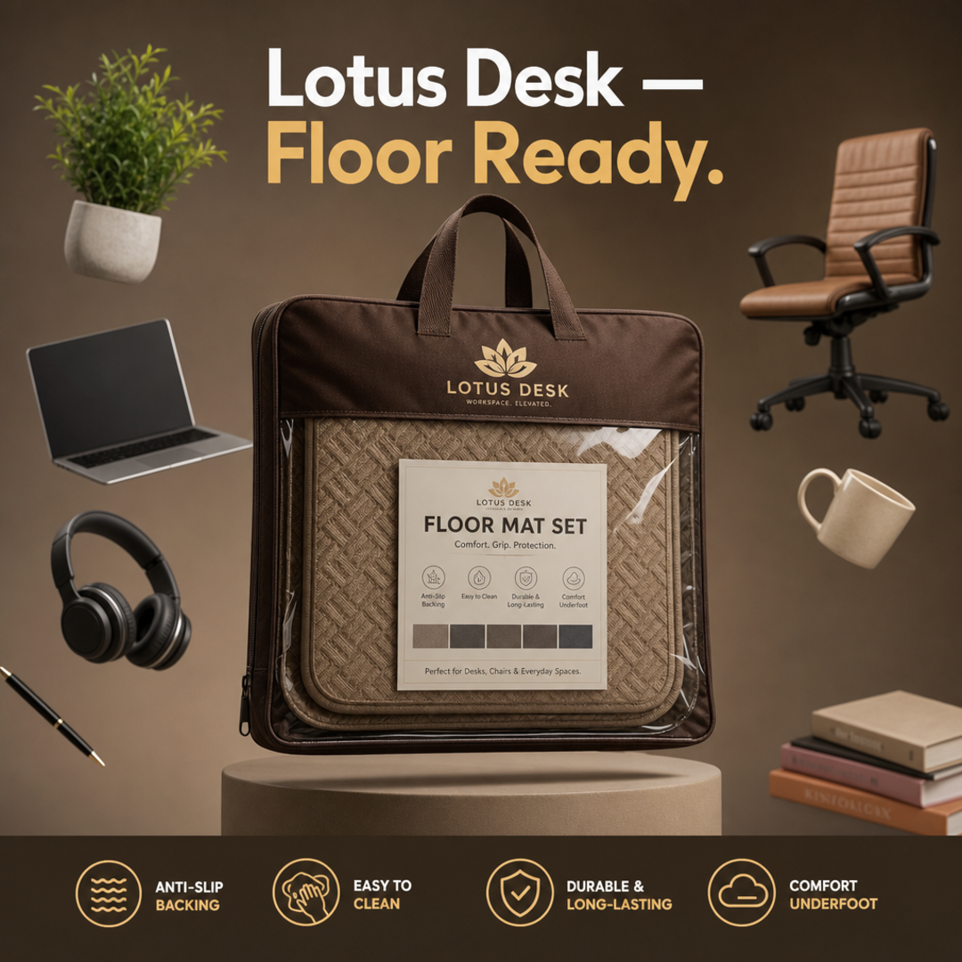 Lotus Desk Floor Mat Set Retail Bag
