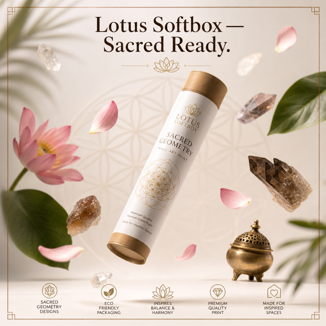 Lotus Softbox Sacred Geometry Wall Art Print Tube