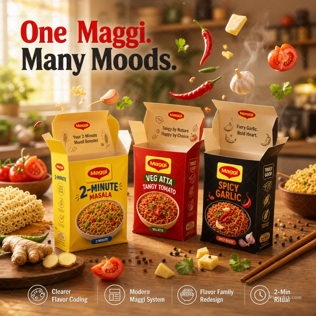 Maggi Instant Noodle Flavor Family Redesign