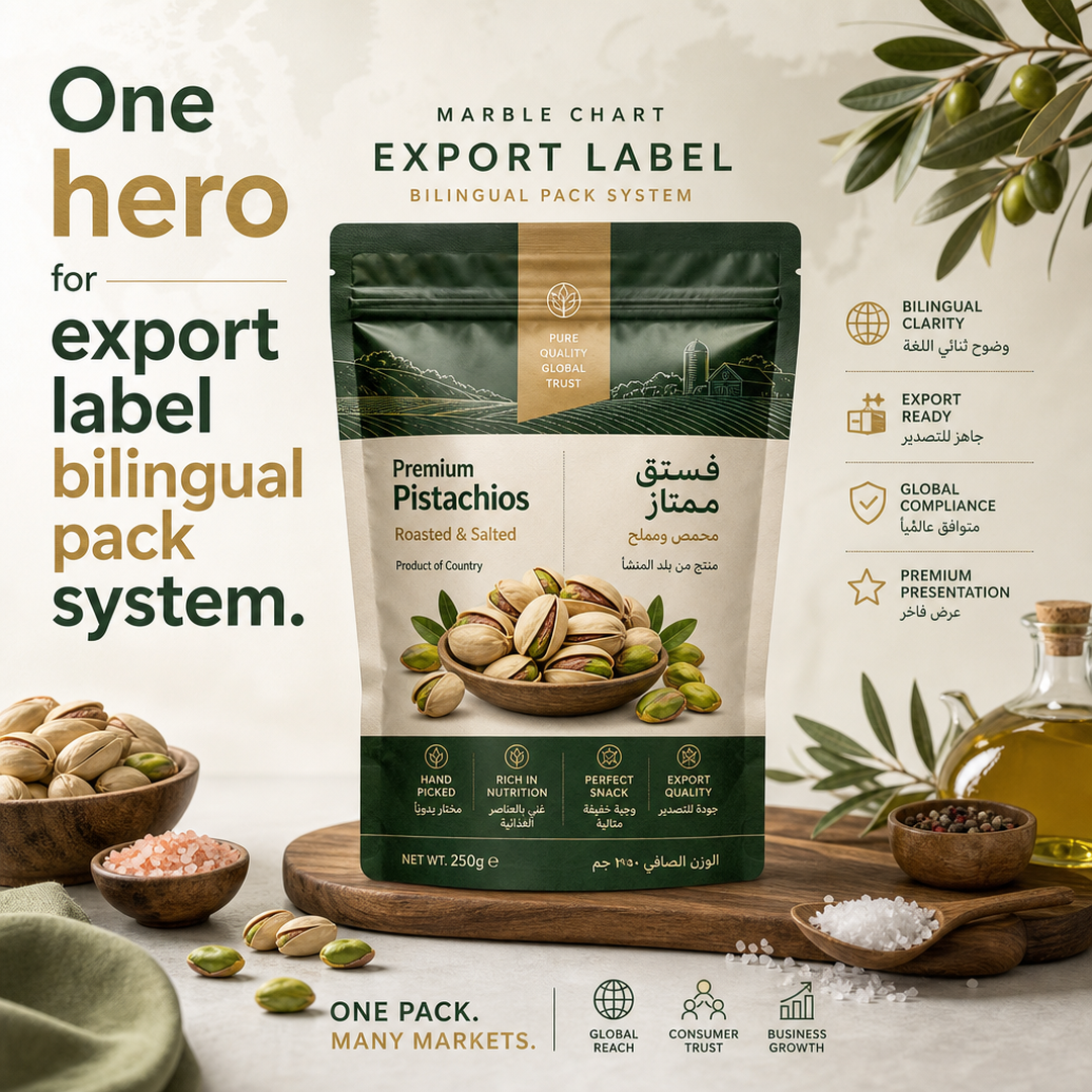 Marble Chart Export label bilingual pack system