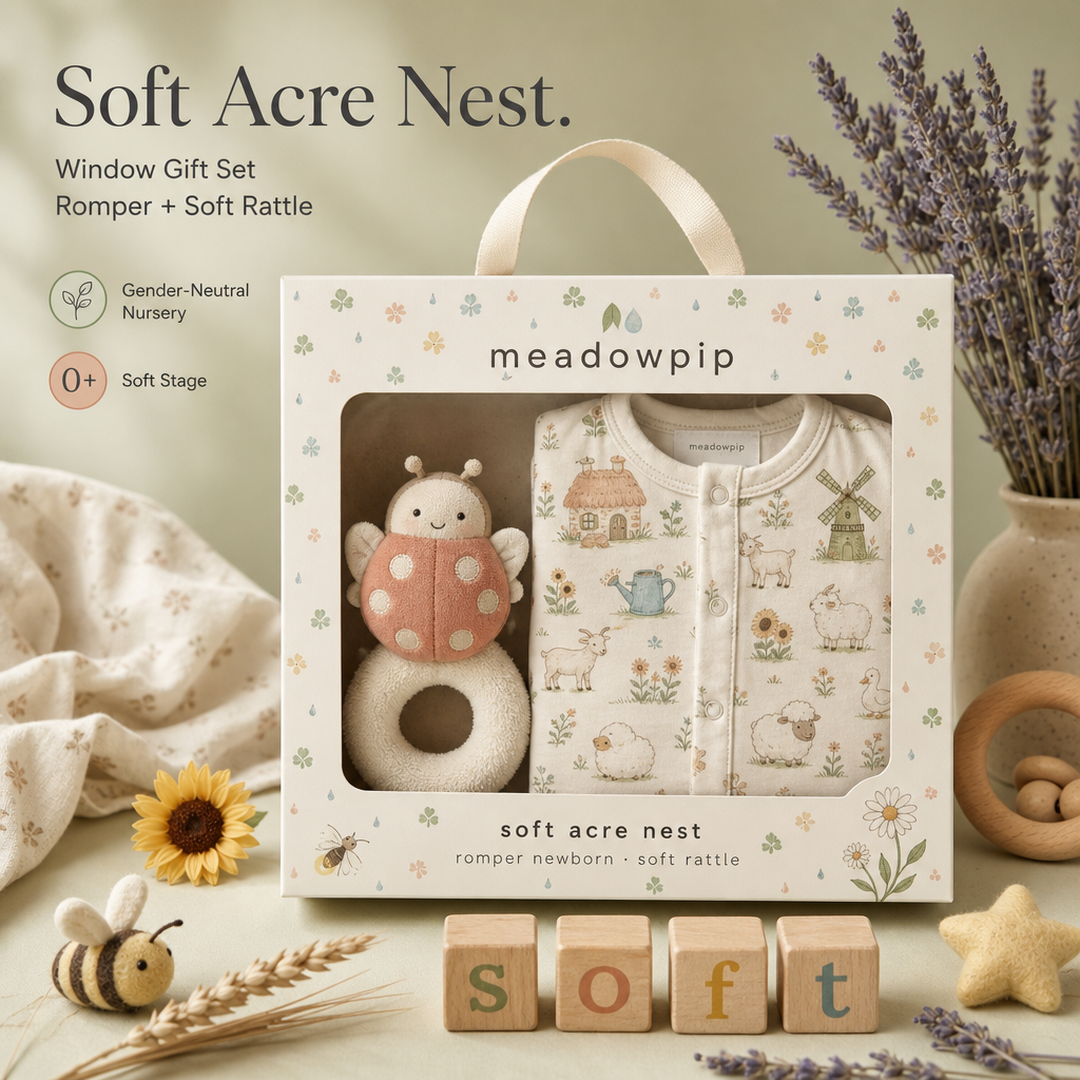 Meadowpip Soft Acre Nest Romper & Rattle