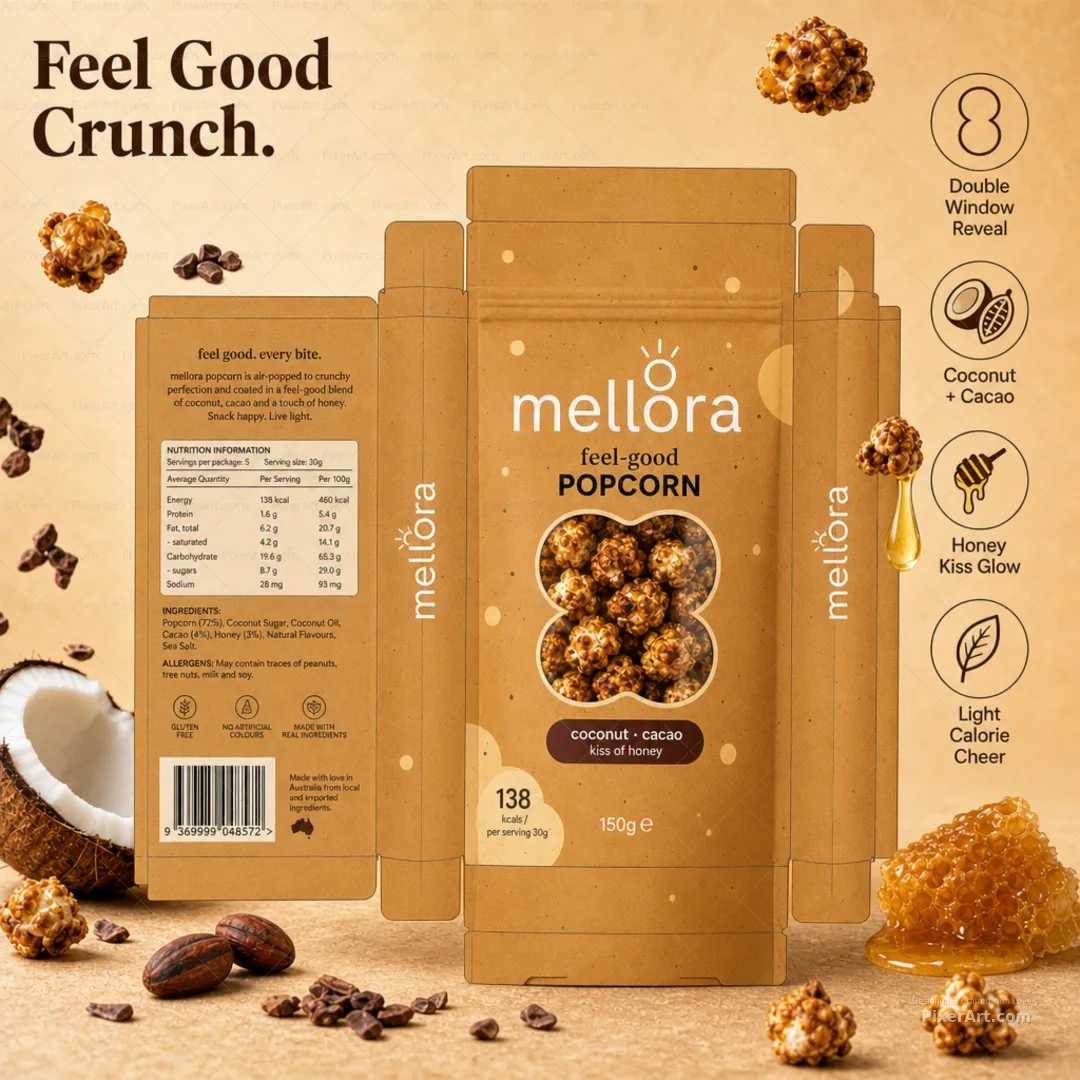 Mellora Coconut Cacao Honey Popcorn