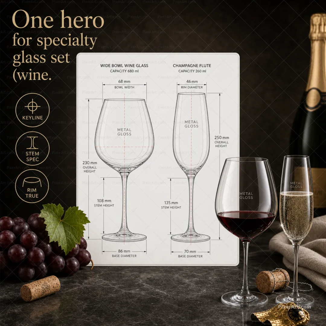 Metal Gloss Specialty glass set (wine