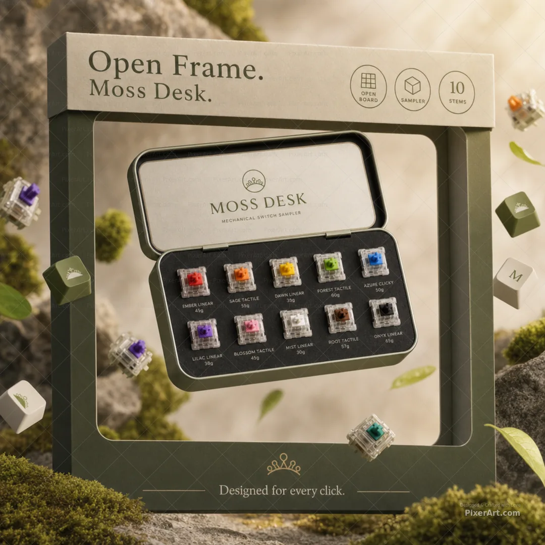 Moss Desk Mechanical Keyboard Switch Sampler Tin
