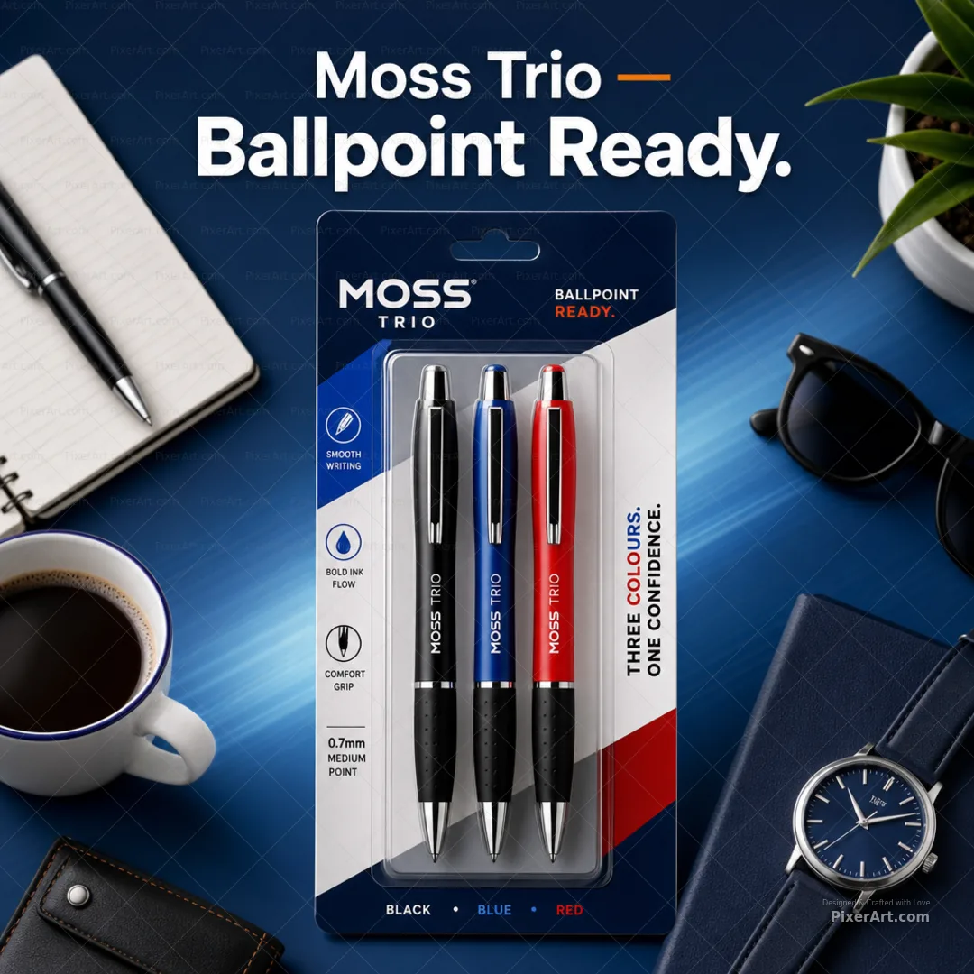 Moss Trio Ballpoint Pen Value Blister