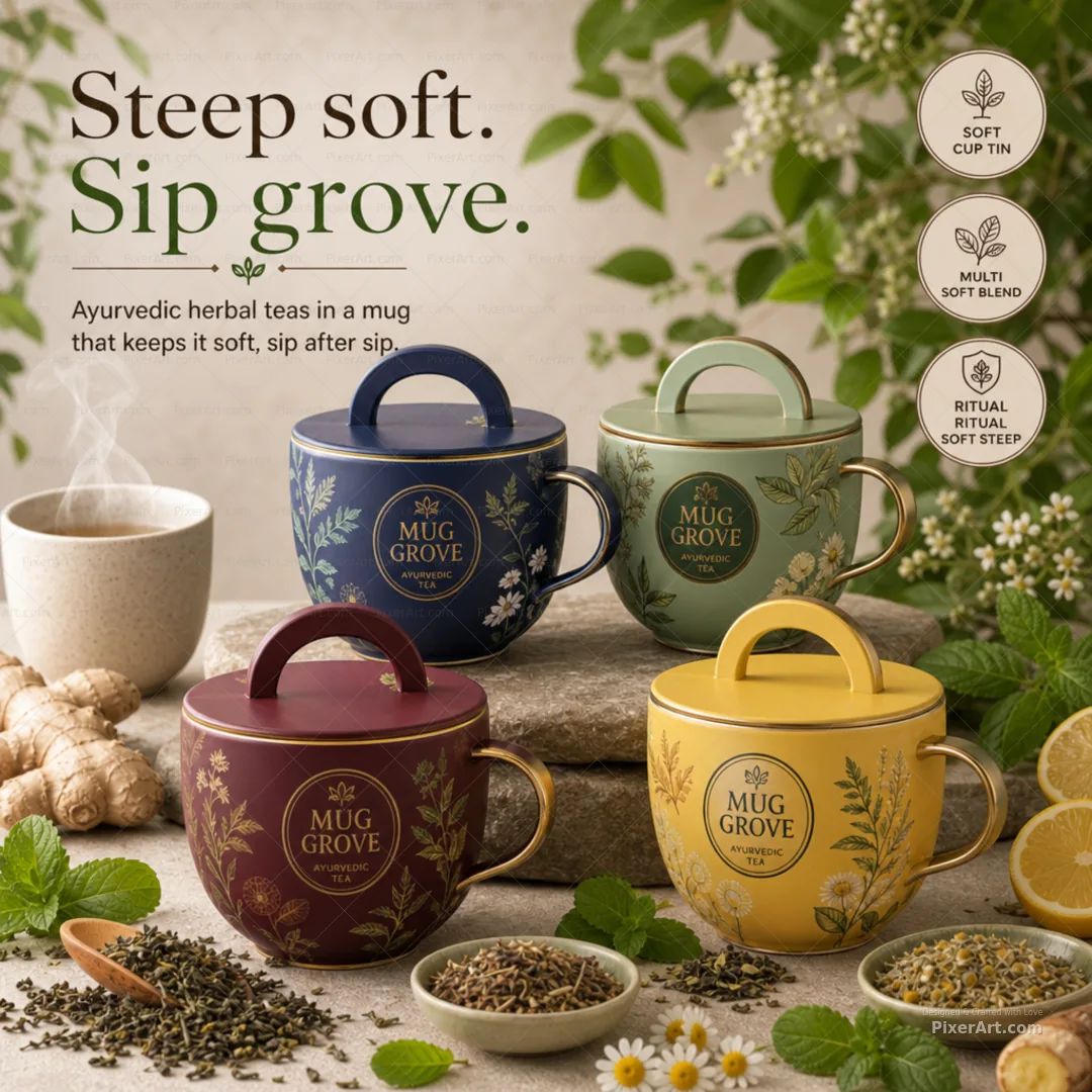 Mug Grove Soft Cup Tea Tin Line