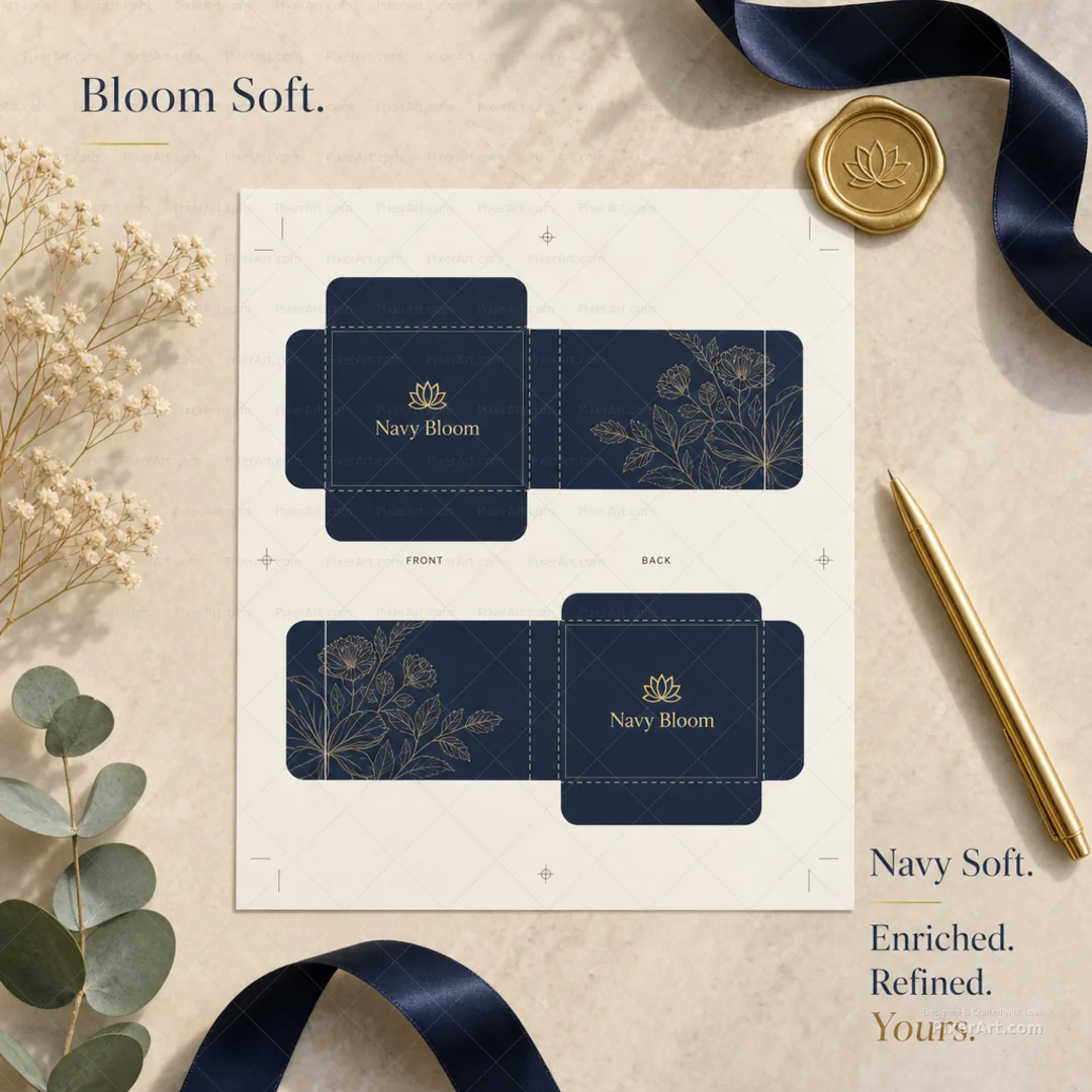 Navy Bloom Interior Cards