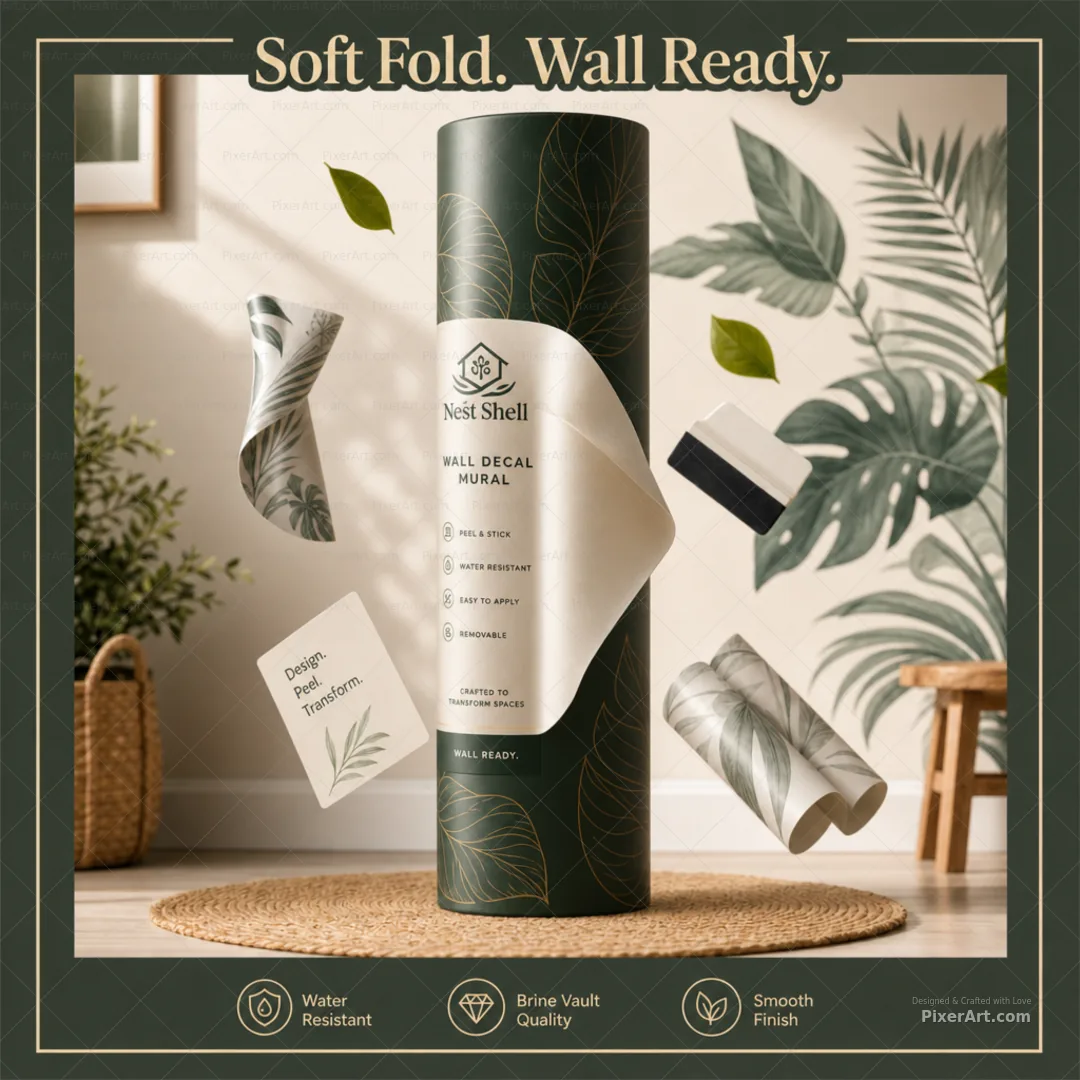 Nest Shell Wall Decal / Vinyl Mural Tube Pack