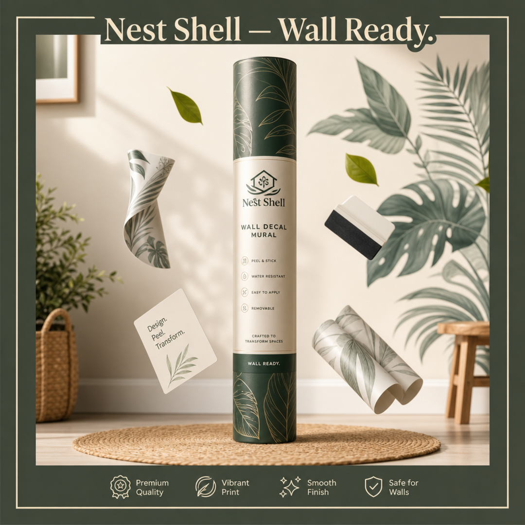 Nest Shell Wall Decal / Vinyl Mural Tube Pack
