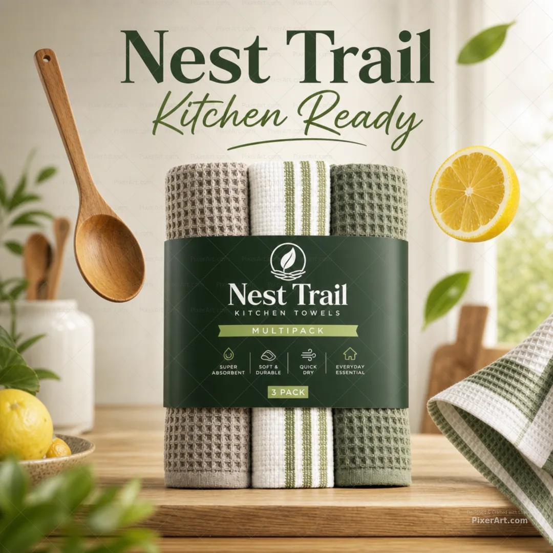 Nest Trail Kitchen Towel Multipack Sleeve