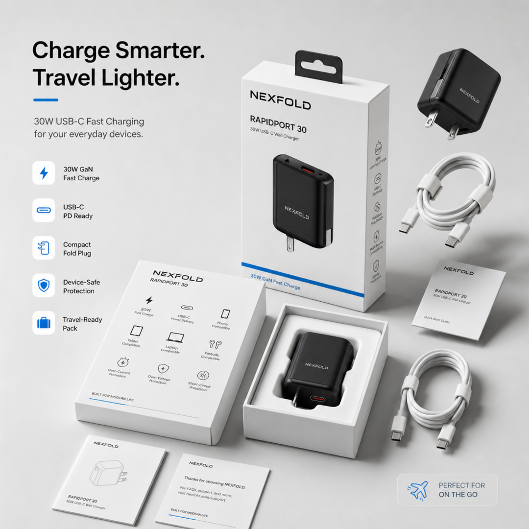 Nexfold RapidPort 30 Charger Packaging